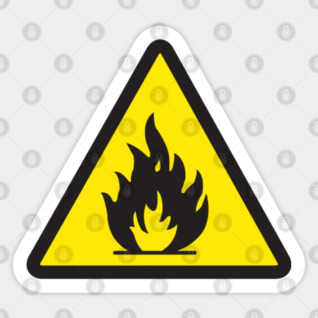 Warning Flammable Sticker by  The best hard hat stickers 